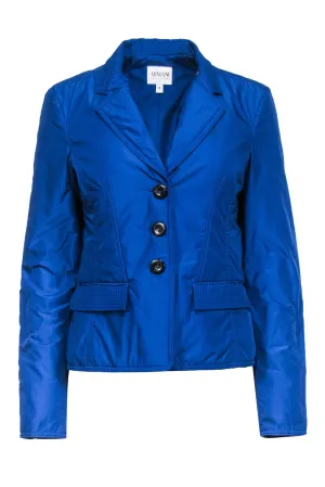 Armani Collezioni - Blue Light Puffer Button Front Blazer Sz 8