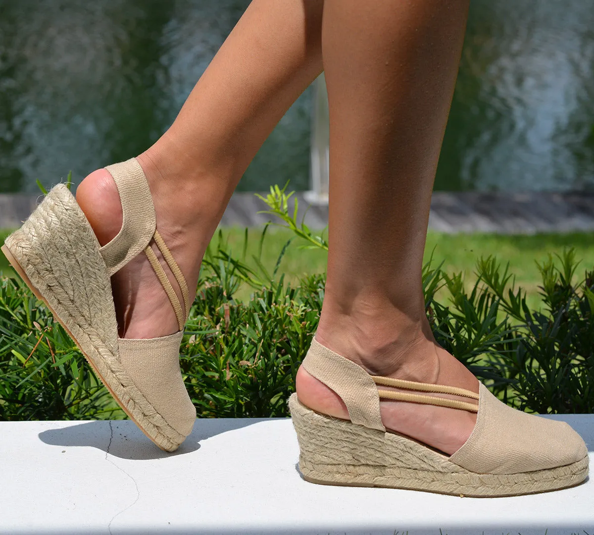 Barbate Sand Medium Wedge  Espadrille