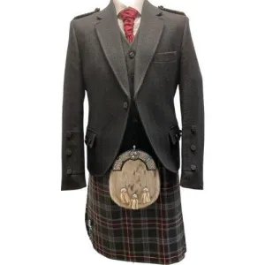 Black Herringbone Crail Kilt Outfit for Hire