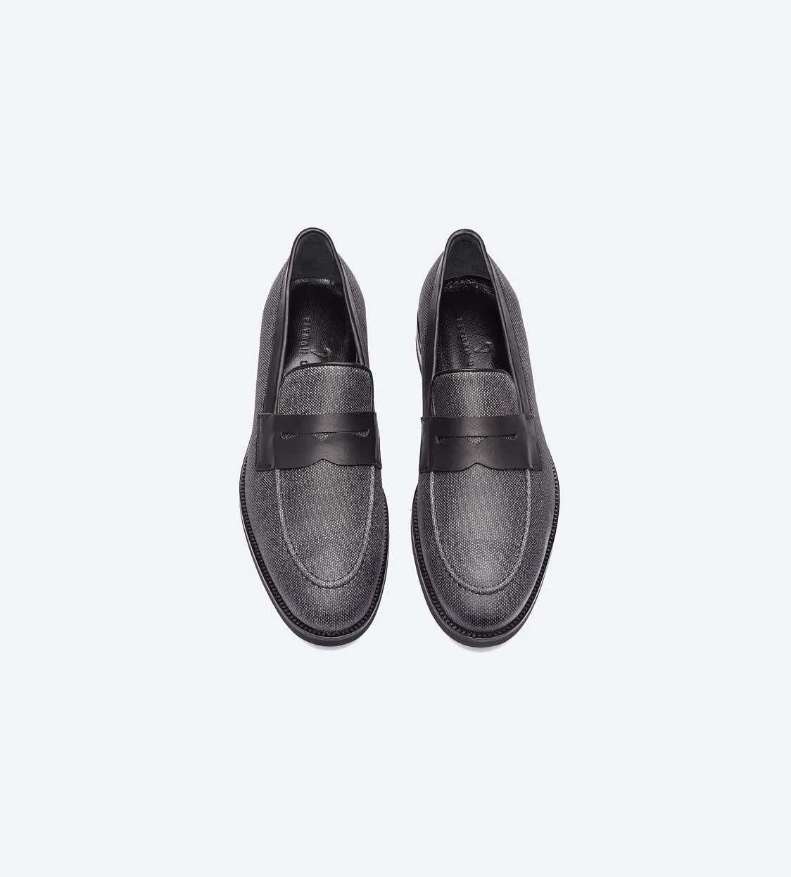Black Twill Loafer Shoes