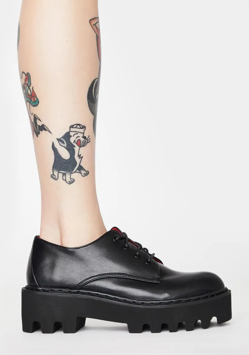 Blackout Bona Fide Punk Platform Oxfords