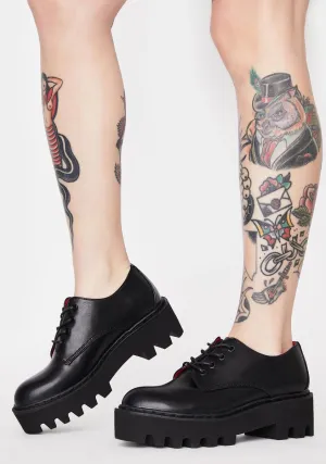 Blackout Bona Fide Punk Platform Oxfords