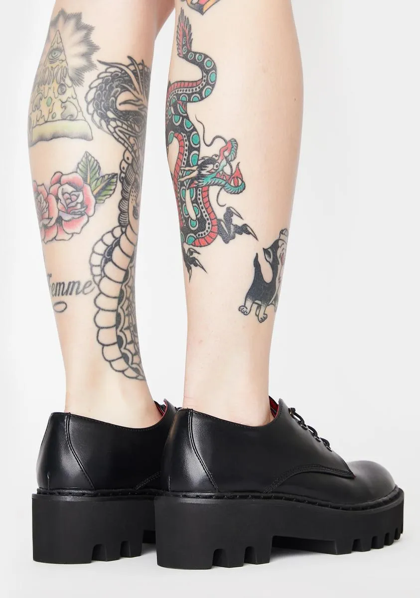 Blackout Bona Fide Punk Platform Oxfords