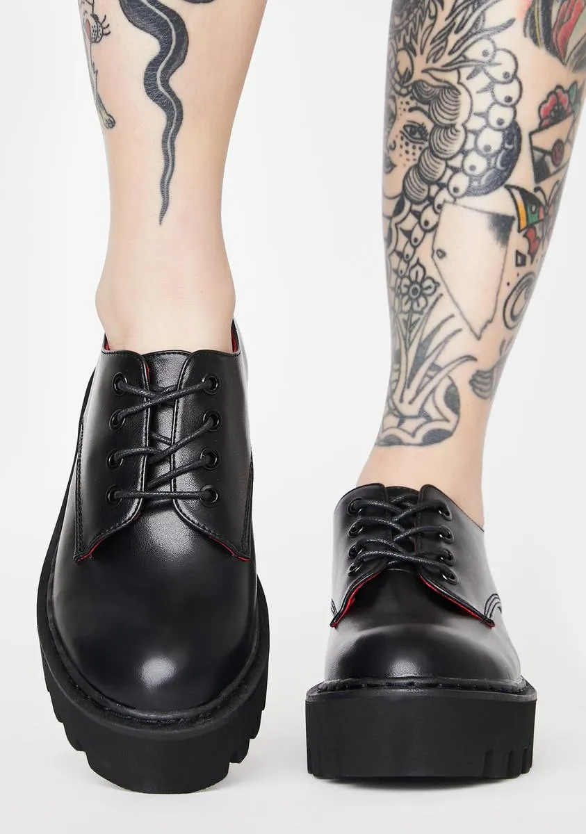 Blackout Bona Fide Punk Platform Oxfords