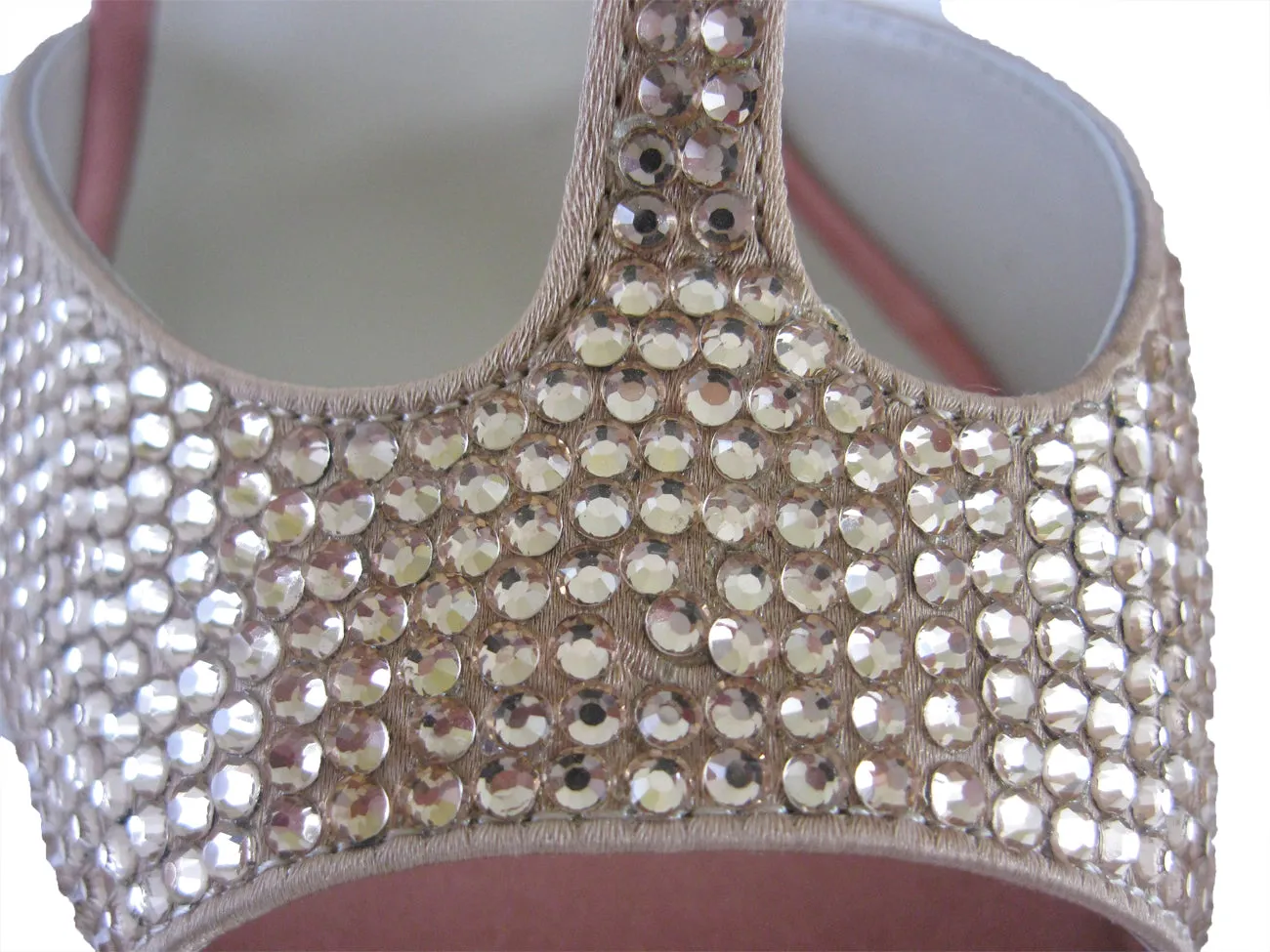 Bourne Women's Diamante Encrusted Satin T-Bar Poppy Bridal Shoes