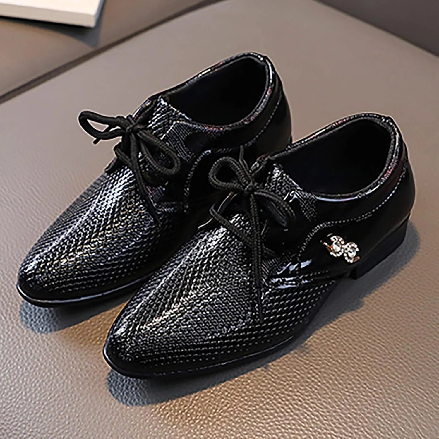 Boys Dress Shoes Kids Toddler Rhinestone British Style Oxfords Formal Shoes Casual Wedding Dance Party Dressy Shoes