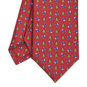 BURGUNDY SARTORIAL HOLIDAY SILK TIE