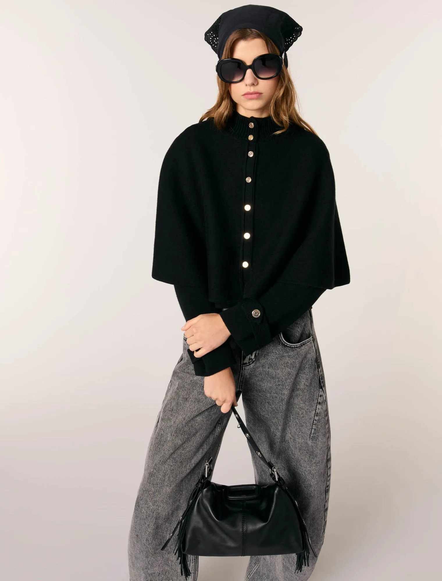 Cape-effect cardigan