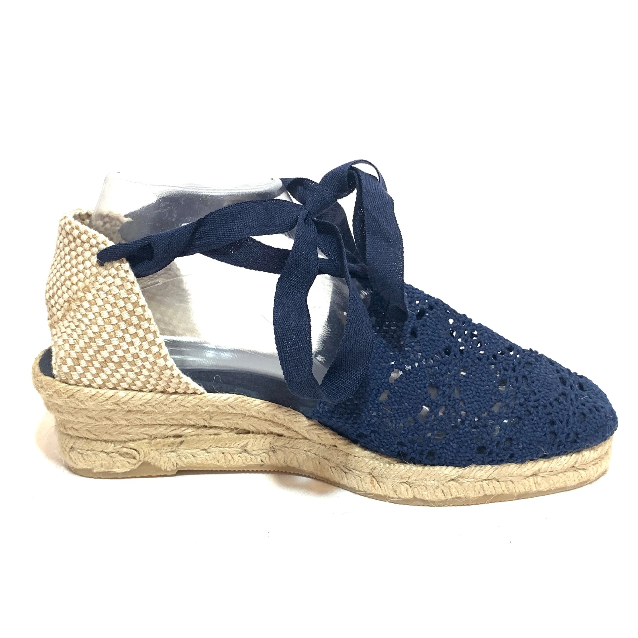 Casa Hernanz Navy Lace & Jute Espadrilles | Brand New |