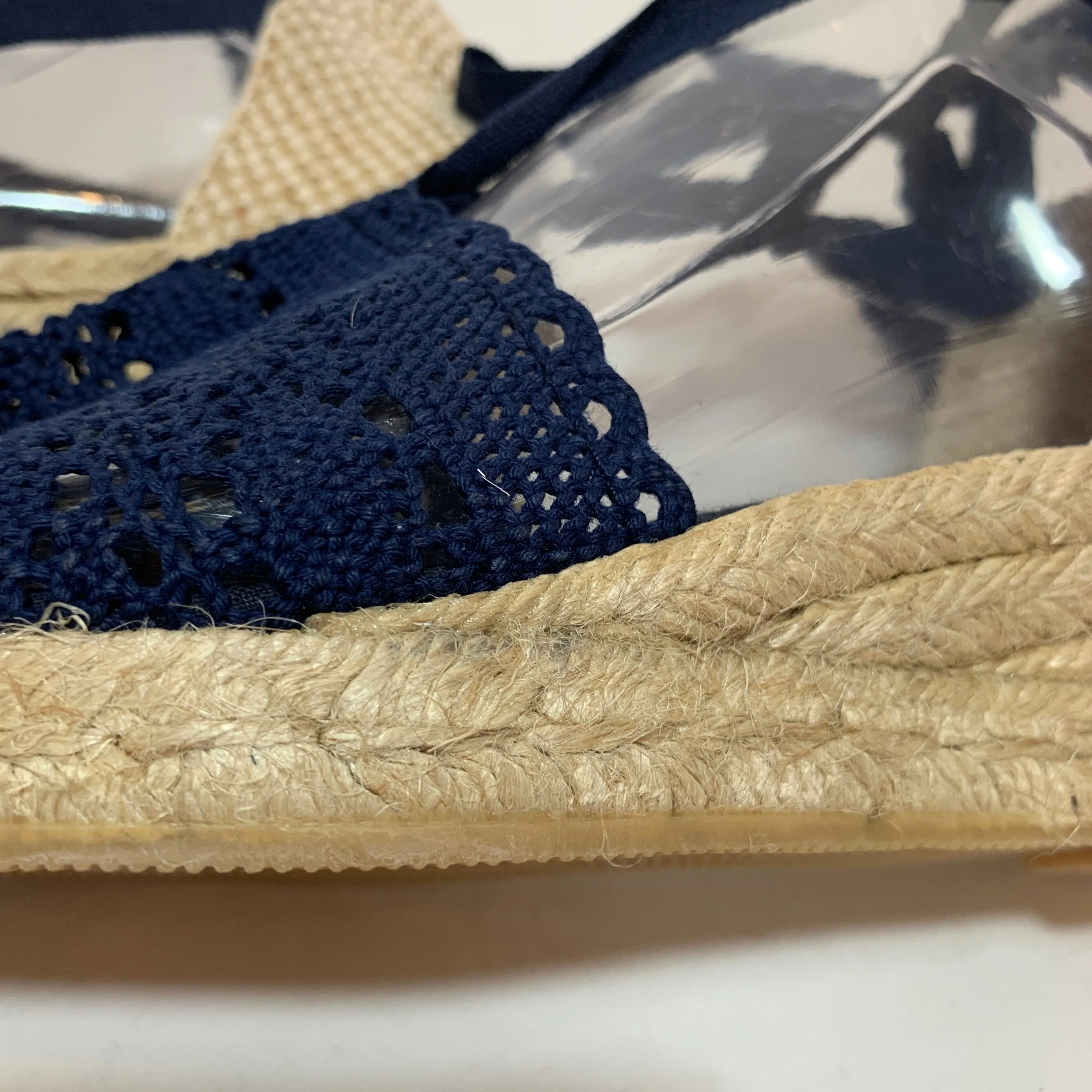 Casa Hernanz Navy Lace & Jute Espadrilles | Brand New |