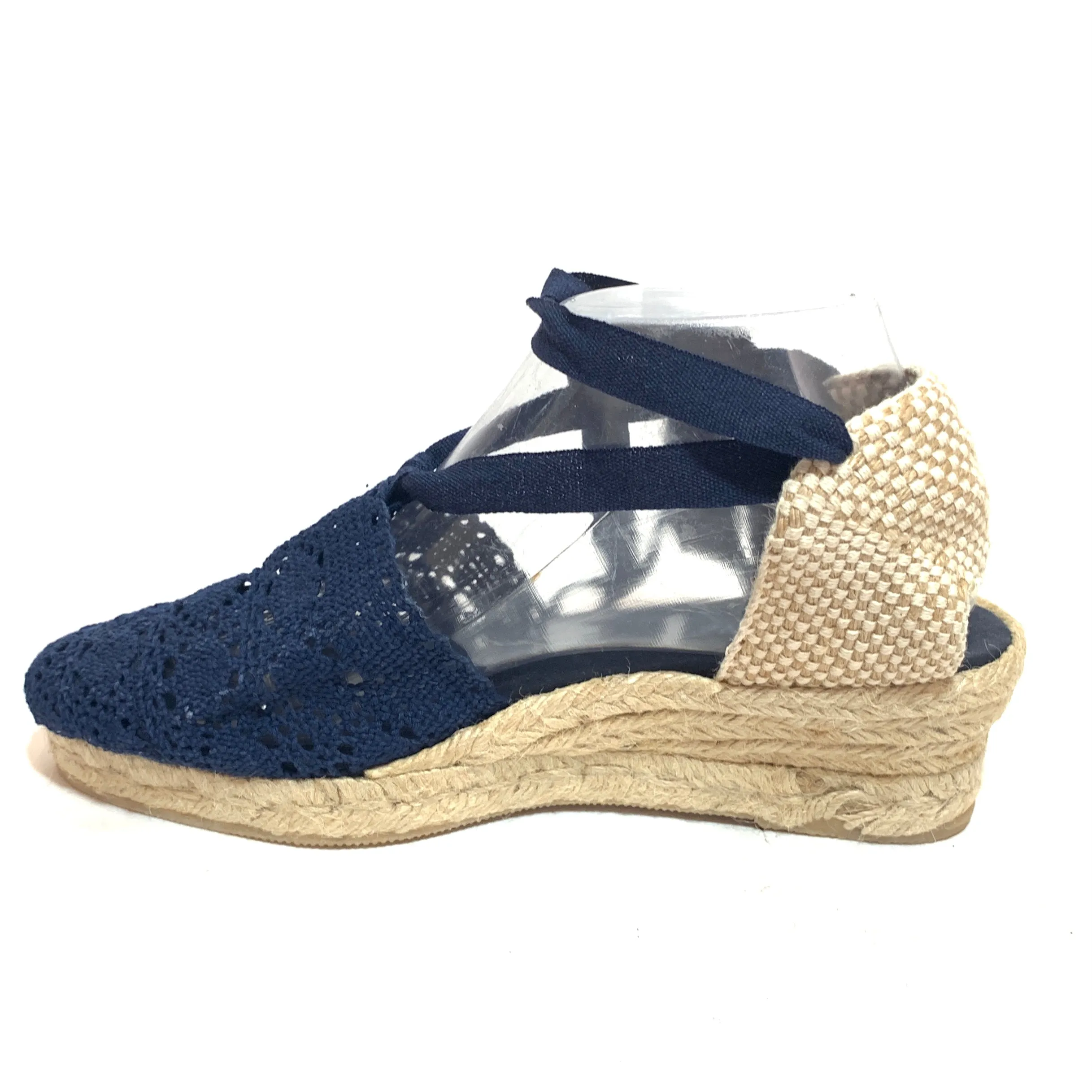 Casa Hernanz Navy Lace & Jute Espadrilles | Brand New |
