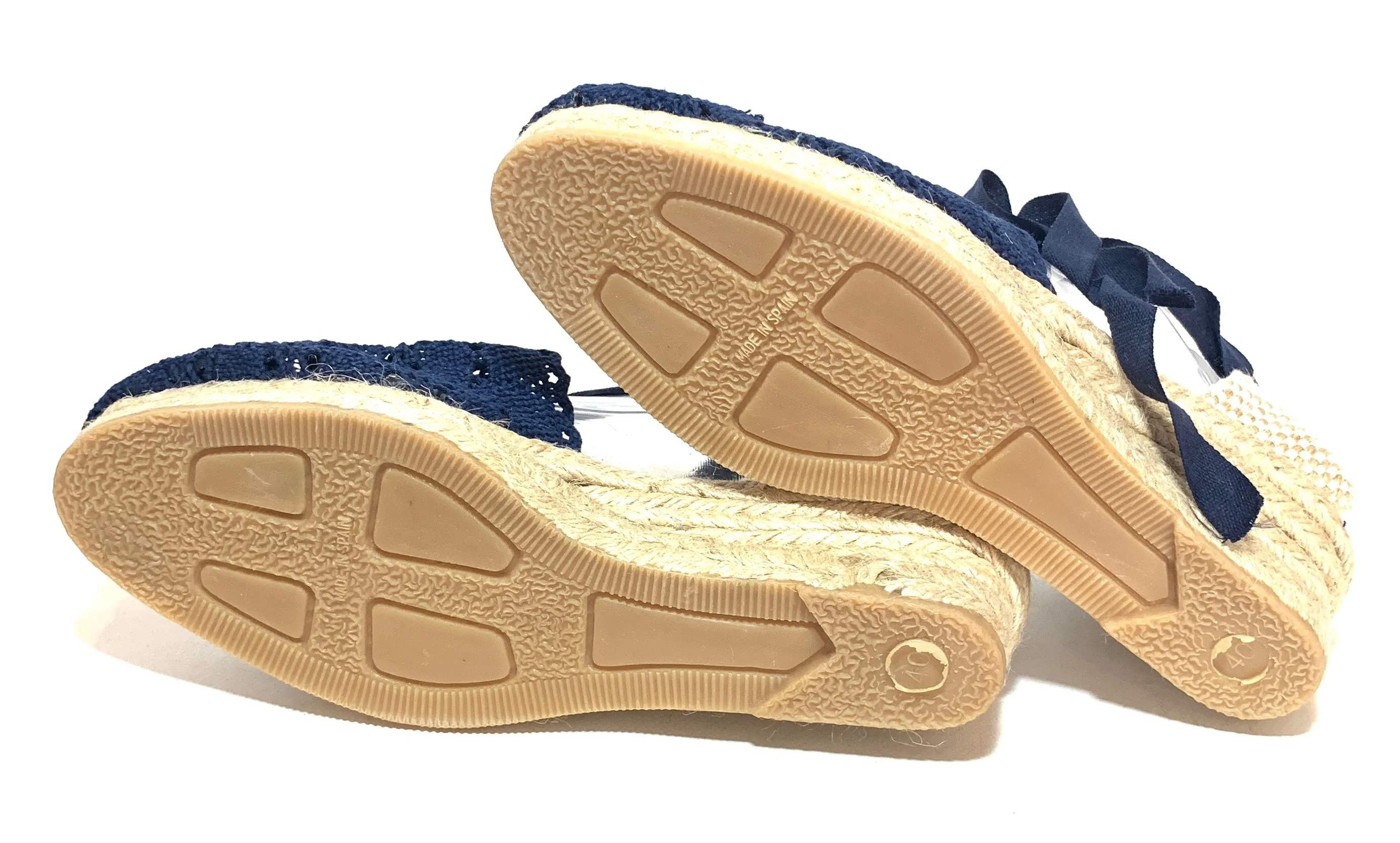 Casa Hernanz Navy Lace & Jute Espadrilles | Brand New |