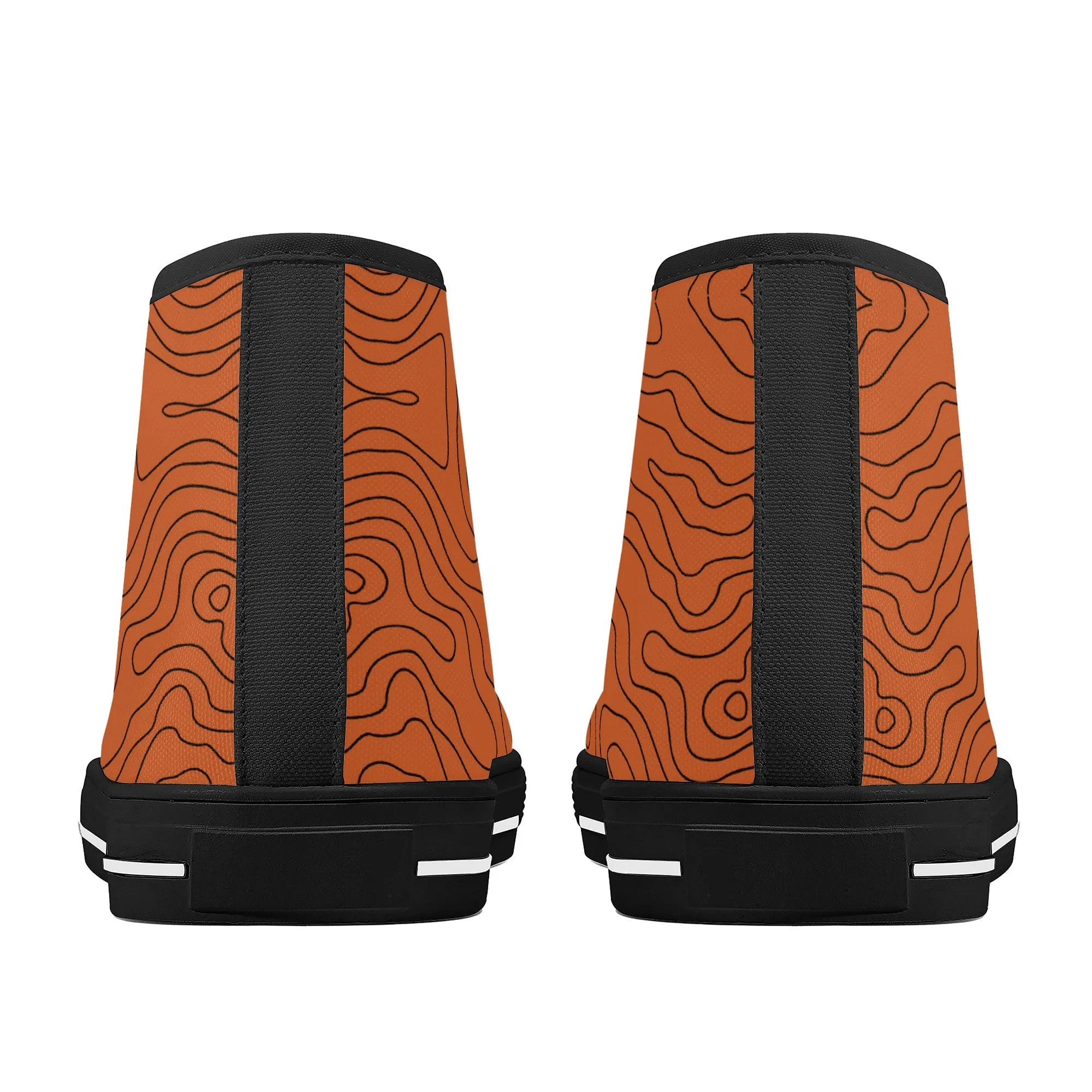 Copper Map High-Top Canvas Shoes - Black