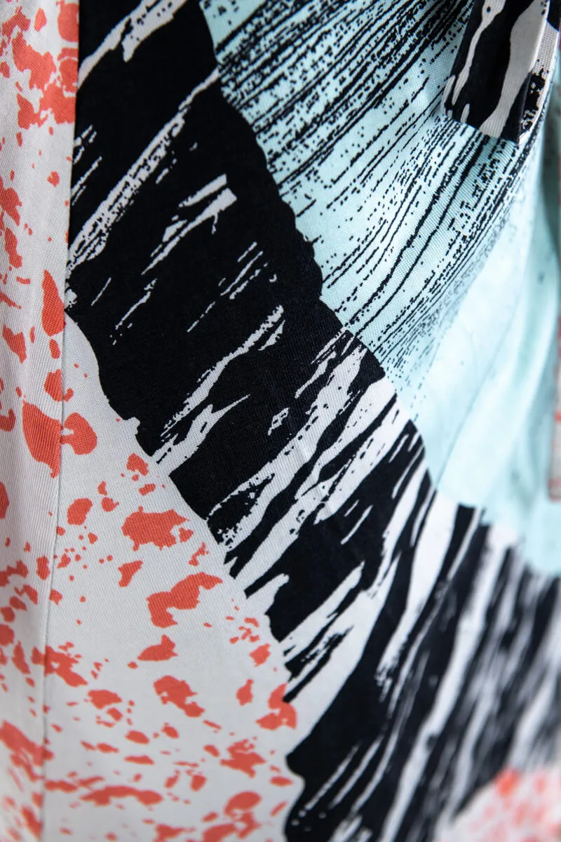 Diane von Furstenberg Aqua Graphic Print Silk Jersey Valencia Wrap Dress Size XXS | US 0