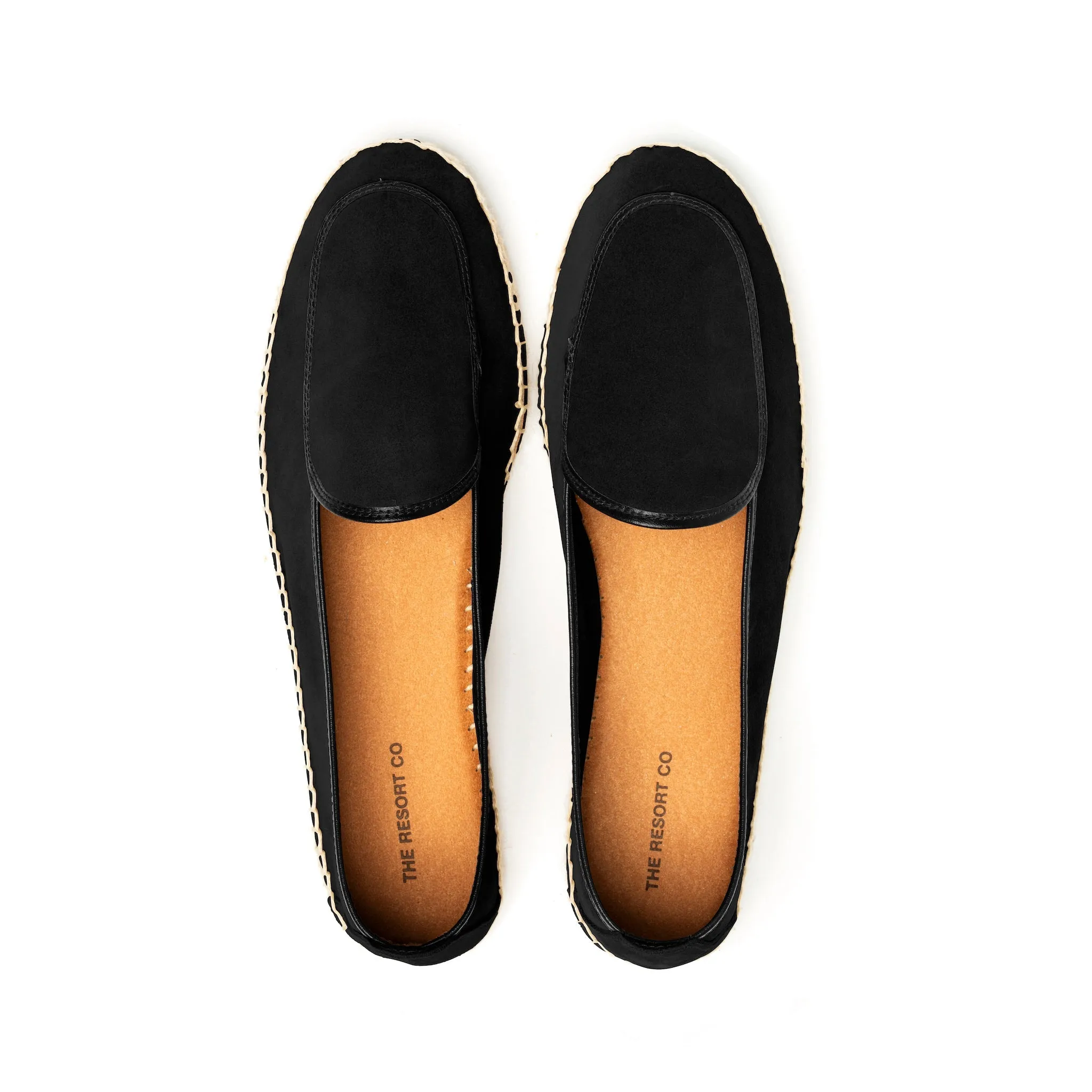 Espadrilles Belgian Loafer Style Black Suede