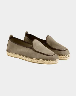Espadrilles Belgian Loafer Style Taupe Suede