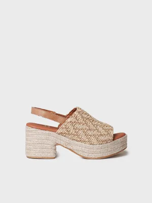 Espadrilles in raffia with wide heel - ANKARA