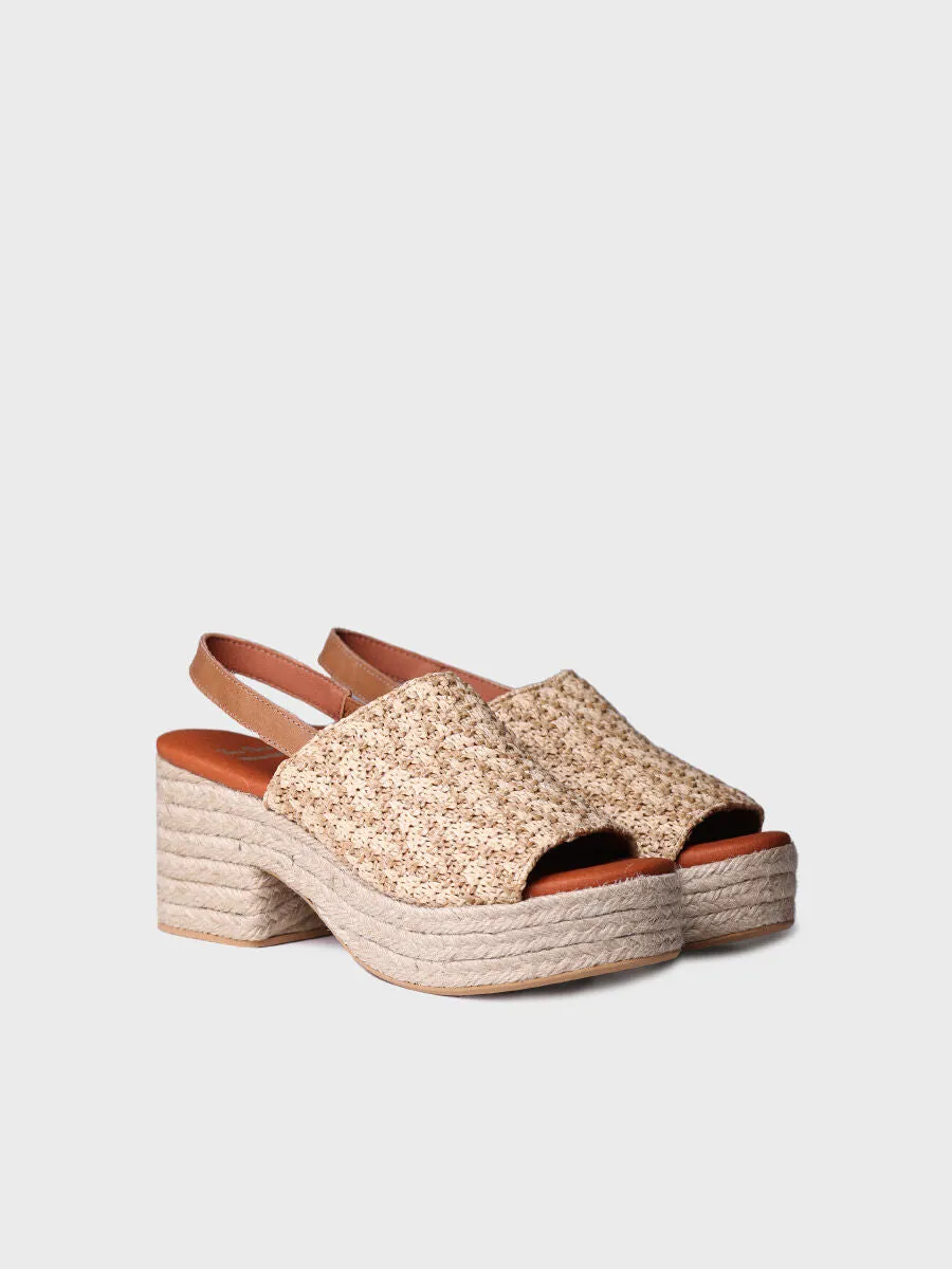 Espadrilles in raffia with wide heel - ANKARA