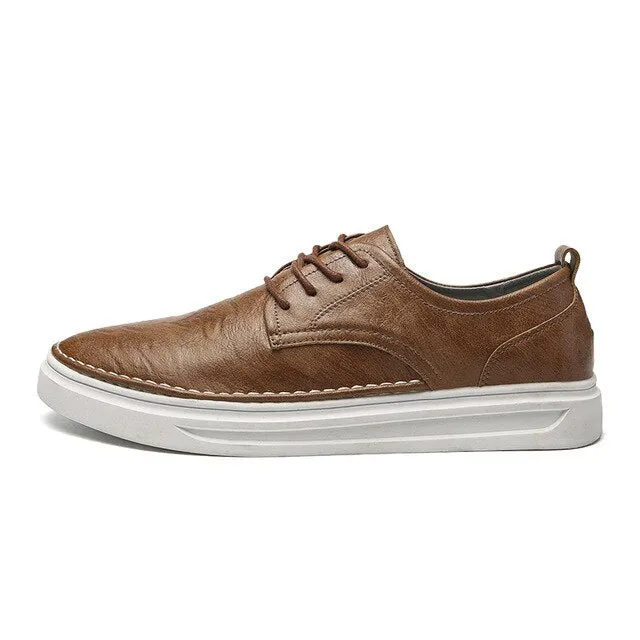 Fashion Outdoor comfortable lace -up Leather Men loafers Shoes High Quality Men Casual Shoes men light flats shoes men w5