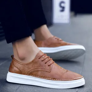 Fashion Outdoor comfortable lace -up Leather Men loafers Shoes High Quality Men Casual Shoes men light flats shoes men w5