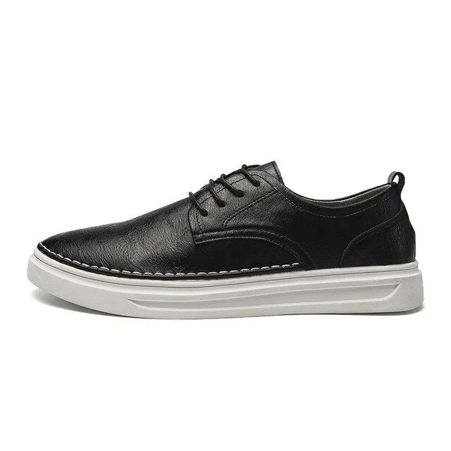 Fashion Outdoor comfortable lace -up Leather Men loafers Shoes High Quality Men Casual Shoes men light flats shoes men w5
