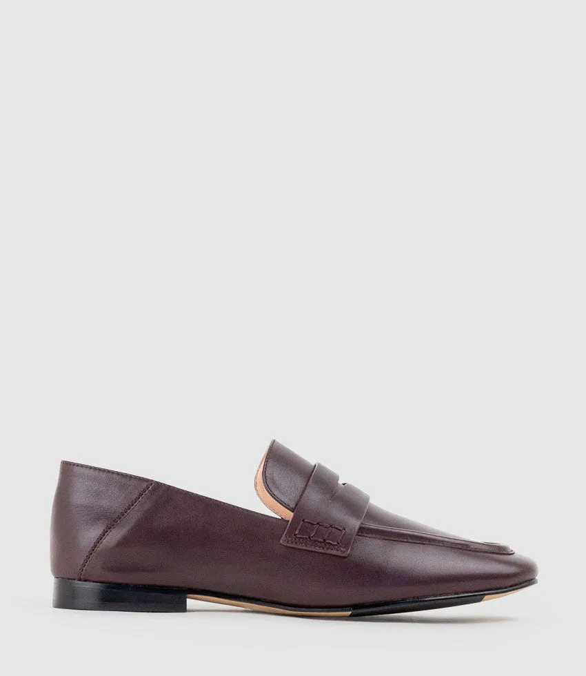FINLAY Moccasin with Collapsible Back in Bordeaux Calf