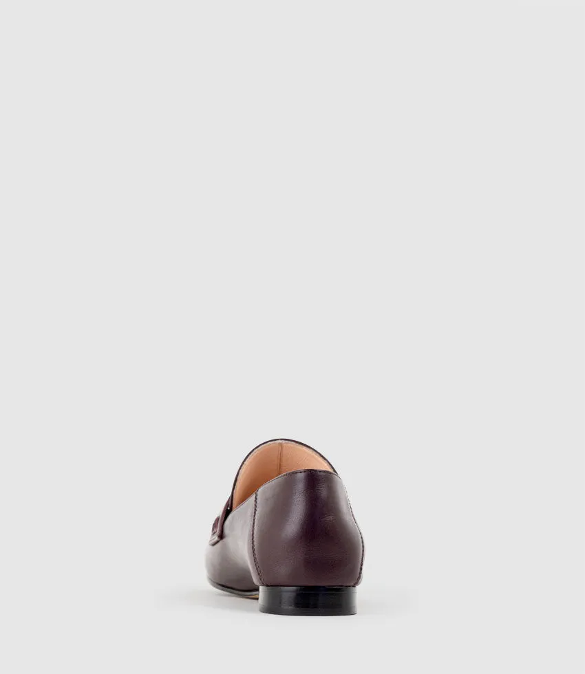 FINLAY Moccasin with Collapsible Back in Bordeaux Calf