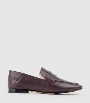 FINLAY Moccasin with Collapsible Back in Bordeaux Calf