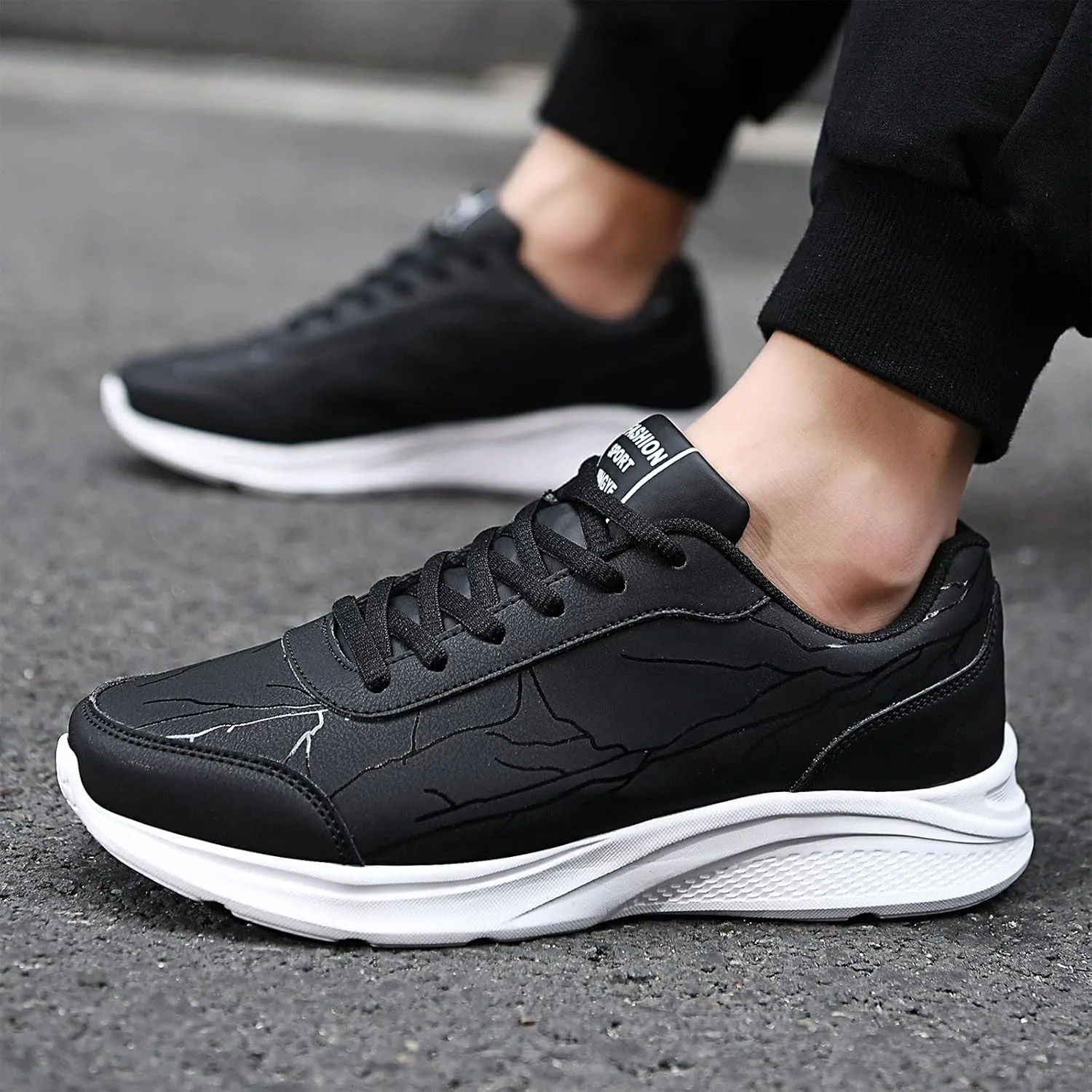 Men's Athletic Running Shoes Comfortable Breathable Stretch Canvas Slip On Sneaker Men's Business Casual Shoes