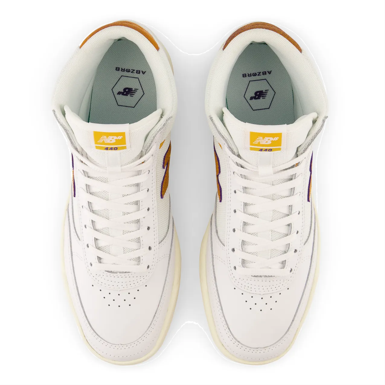 New Balance Numeric Men's 440 High White Yellow Shoes