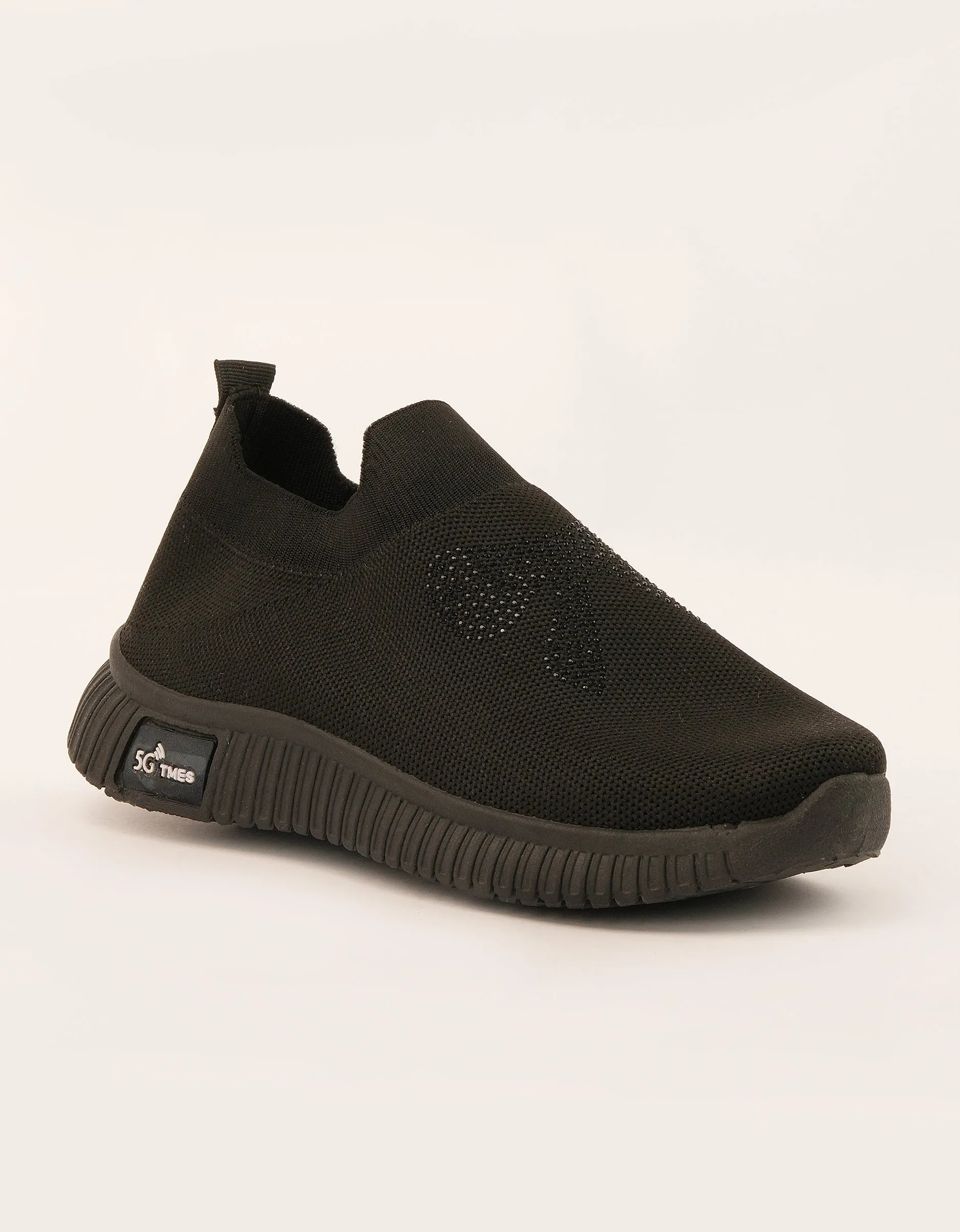 Nightfall Sparkle Slip-Ons - Midnight Black