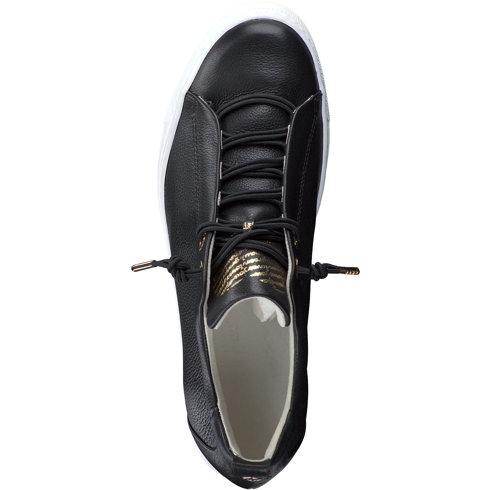 PAUL GREEN 5017  Black leather chunky sole  trainer