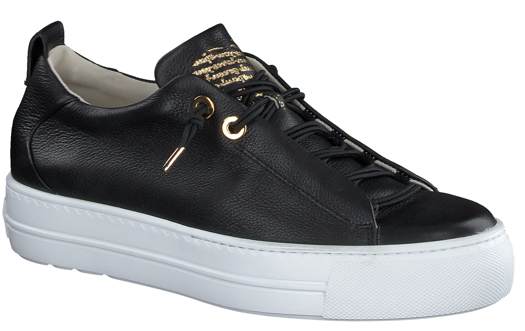 PAUL GREEN 5017  Black leather chunky sole  trainer