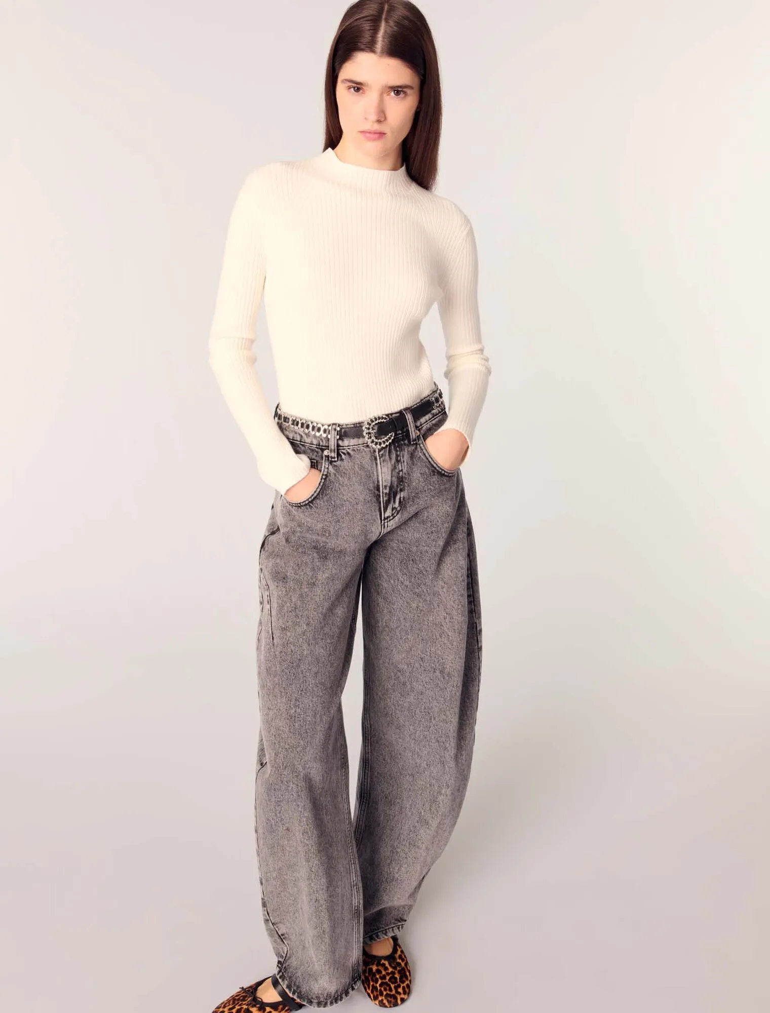 Rib knit jumper