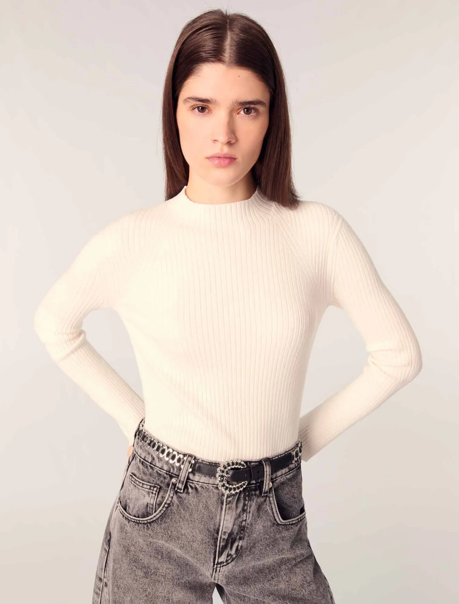 Rib knit jumper