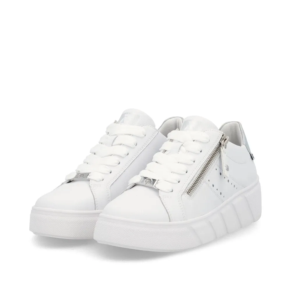 Rieker Womens Evolution Leather Trainers - White