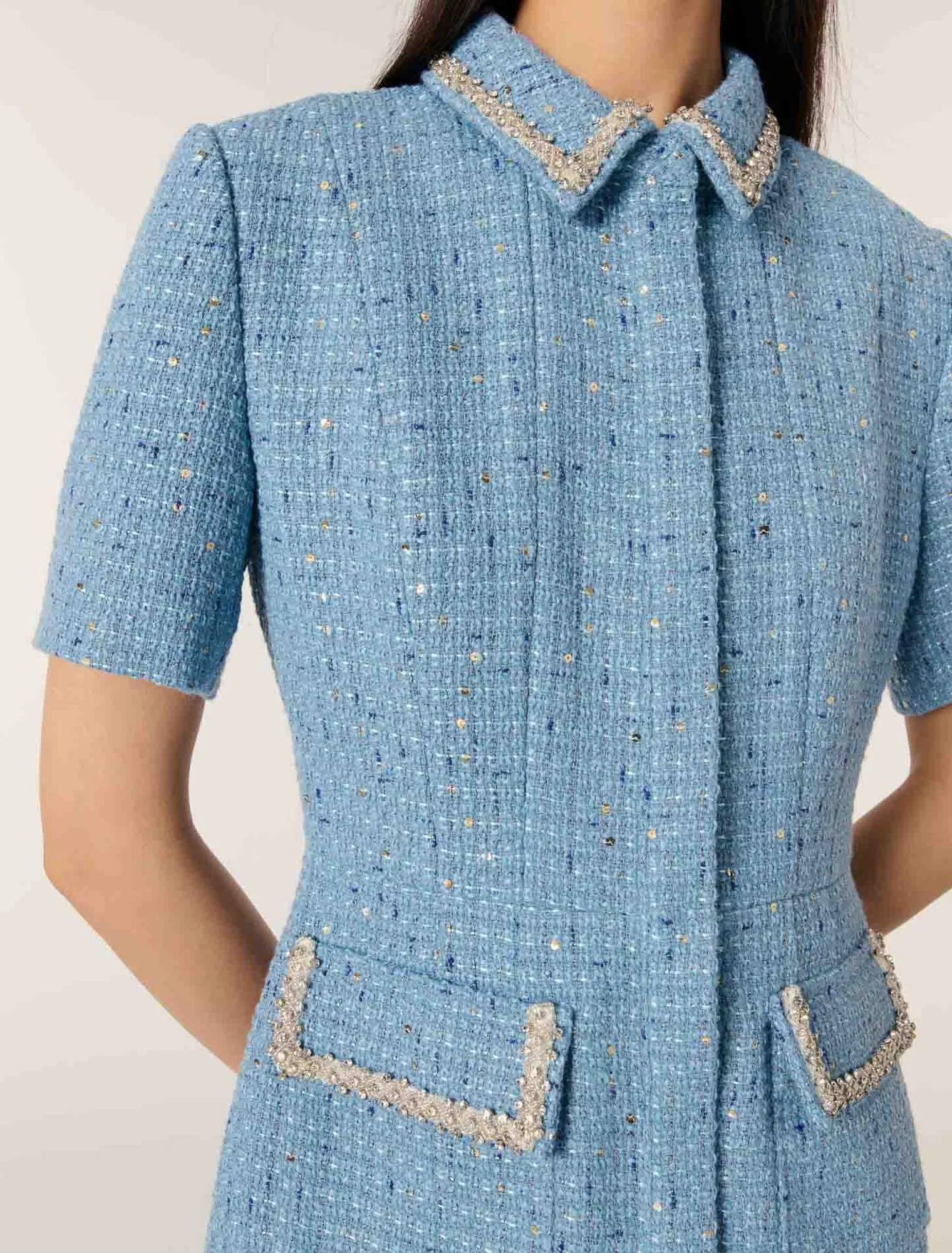 Sequin tweed short dress