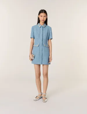 Sequin tweed short dress