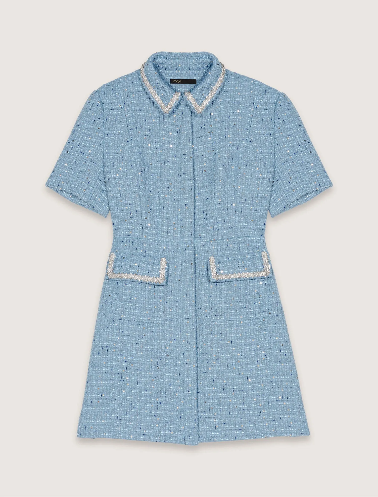Sequin tweed short dress