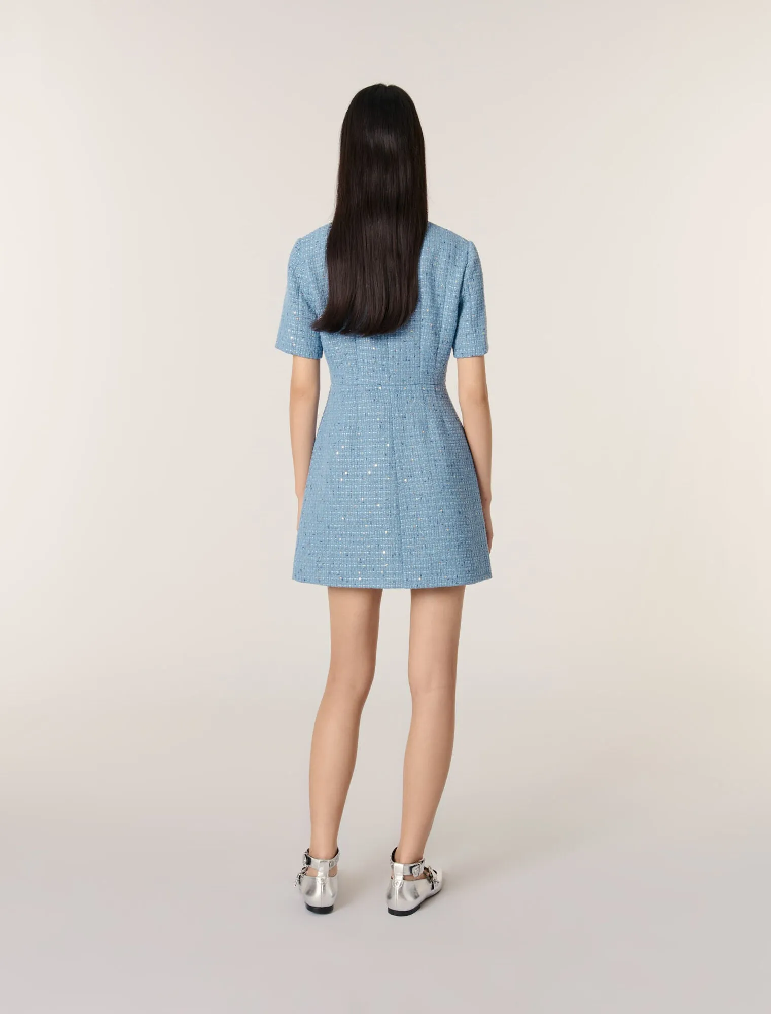 Sequin tweed short dress
