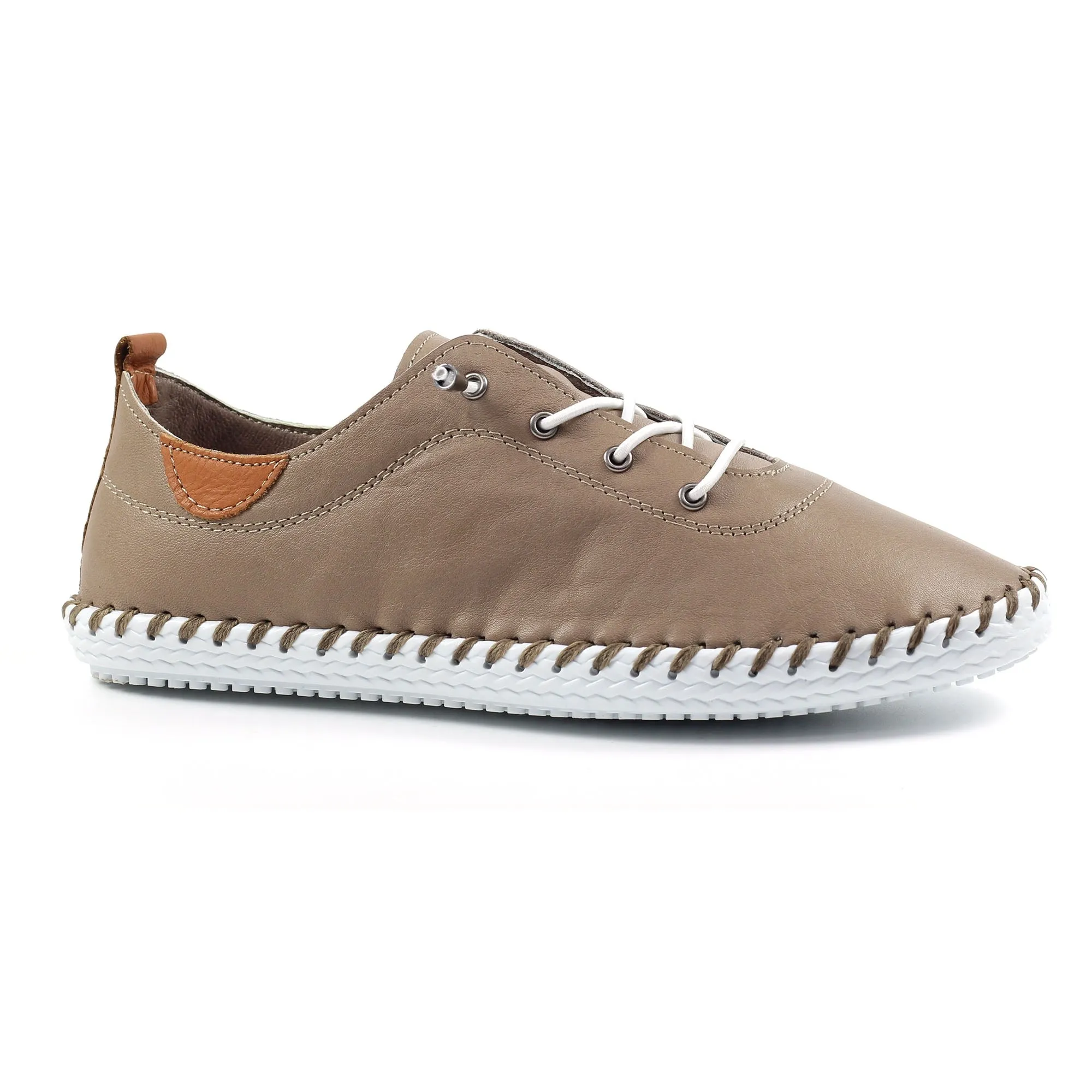 ST IVES LEATHER PLIMSOLE Taupe