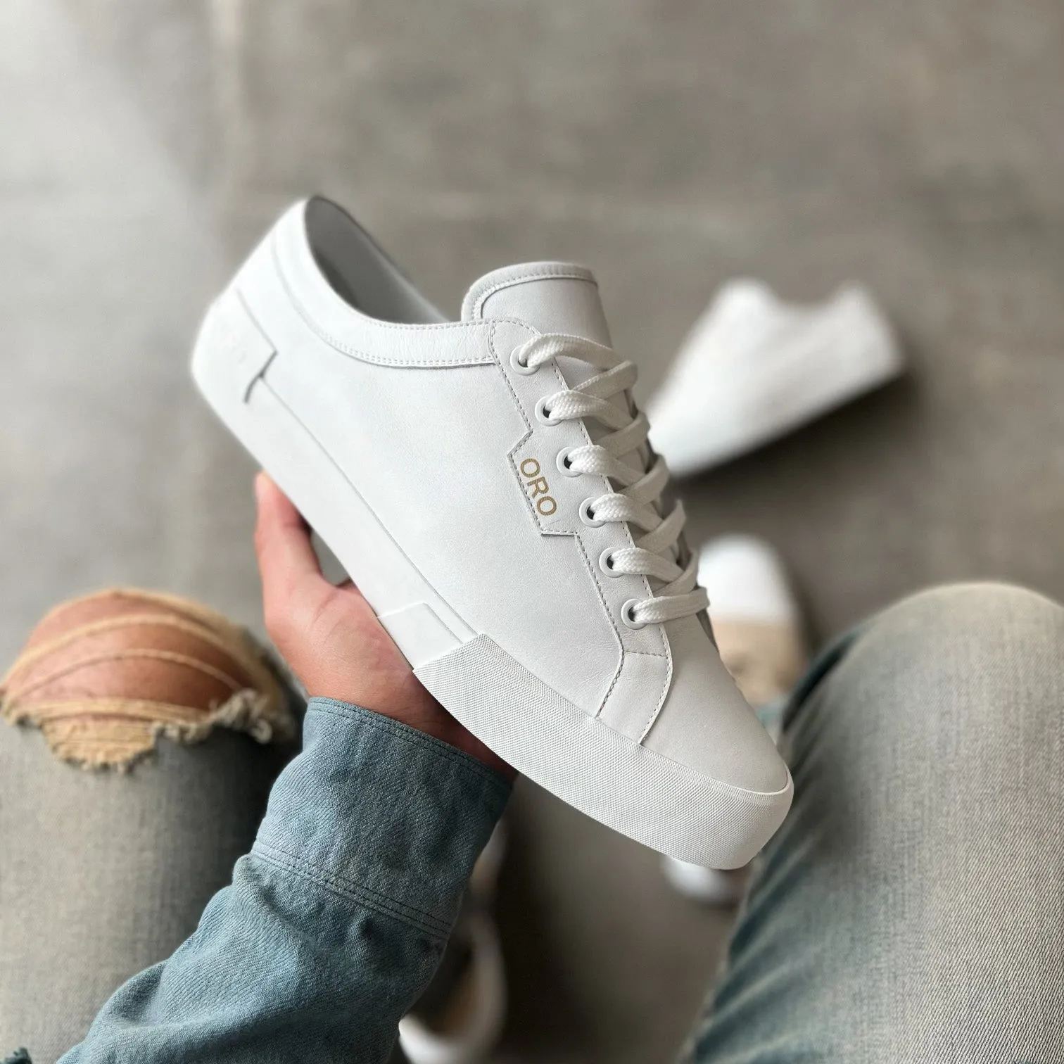 THE RIVIERA 990 WHITE SNEAKERS