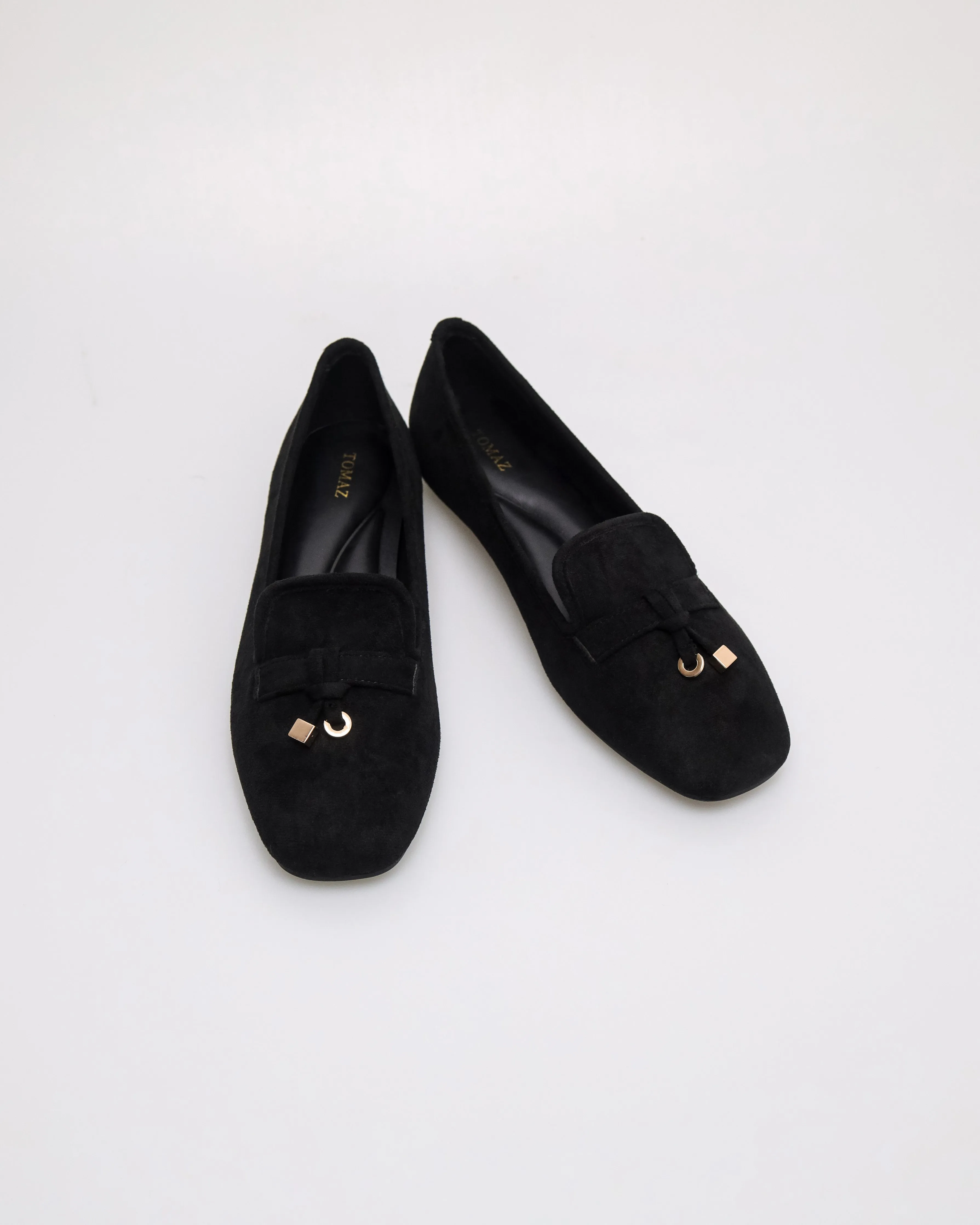 Tomaz YX227 Ladies Knot Flats Moccasin (Black)