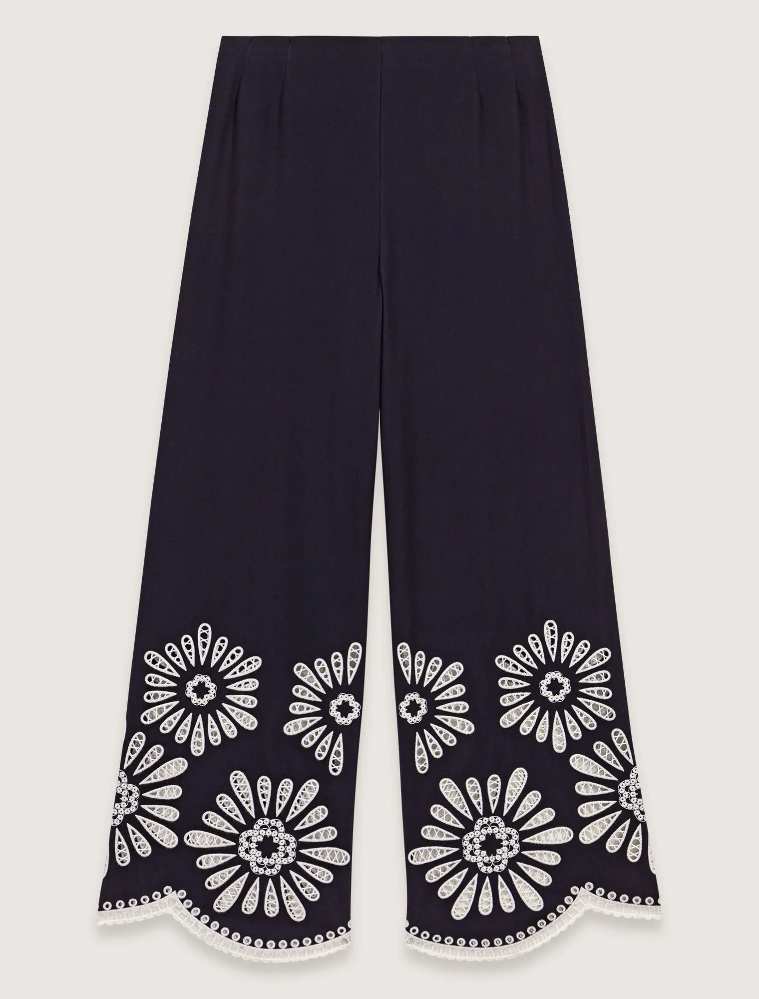 Trousers with crochet detail