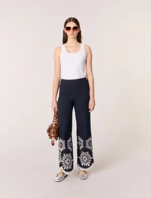 Trousers with crochet detail