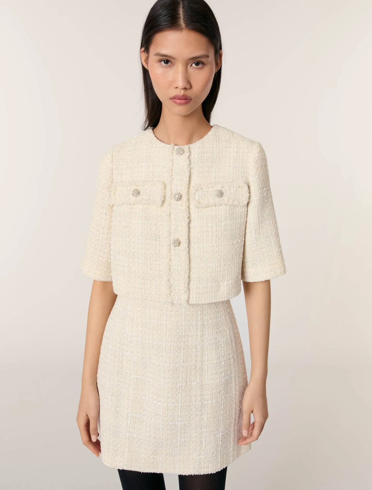 Tweed 2-in-1 short dress
