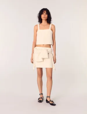 Tweed-effect knit crop top