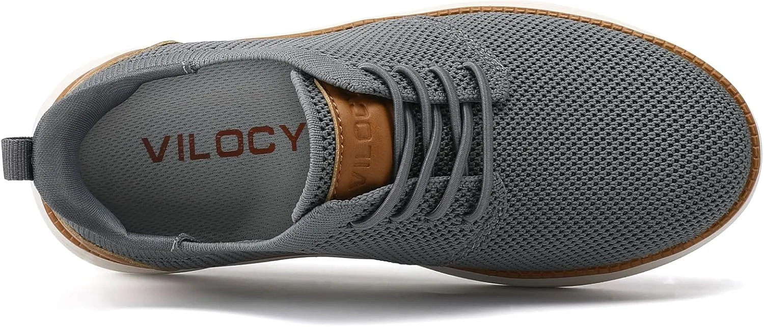 VILOCY Boy's Slip On Casual Dress Sneaker Hands Free Fashion Shoes Comfortable Oxfords Mesh Tennis Breathable School Uniform Formal Church Shoes(Little Kid/Big Kid)