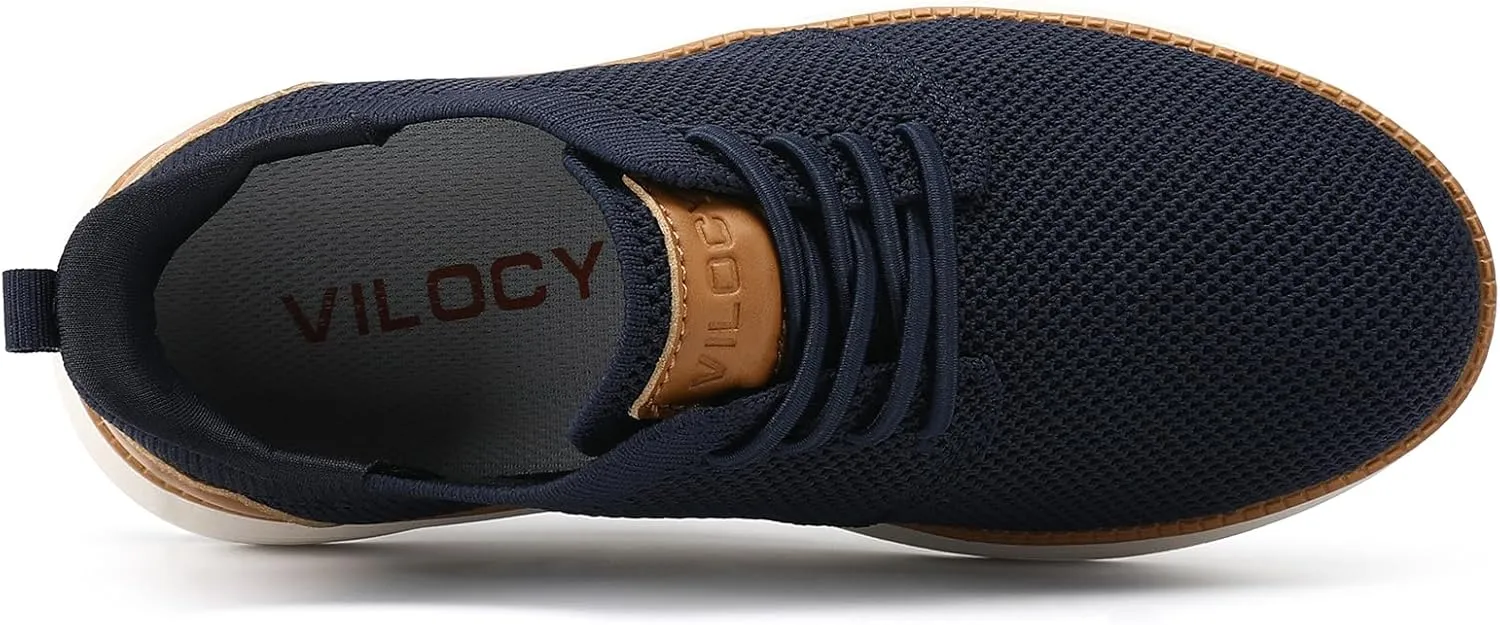 VILOCY Boy's Slip On Casual Dress Sneaker Hands Free Fashion Shoes Comfortable Oxfords Mesh Tennis Breathable School Uniform Formal Church Shoes(Little Kid/Big Kid)