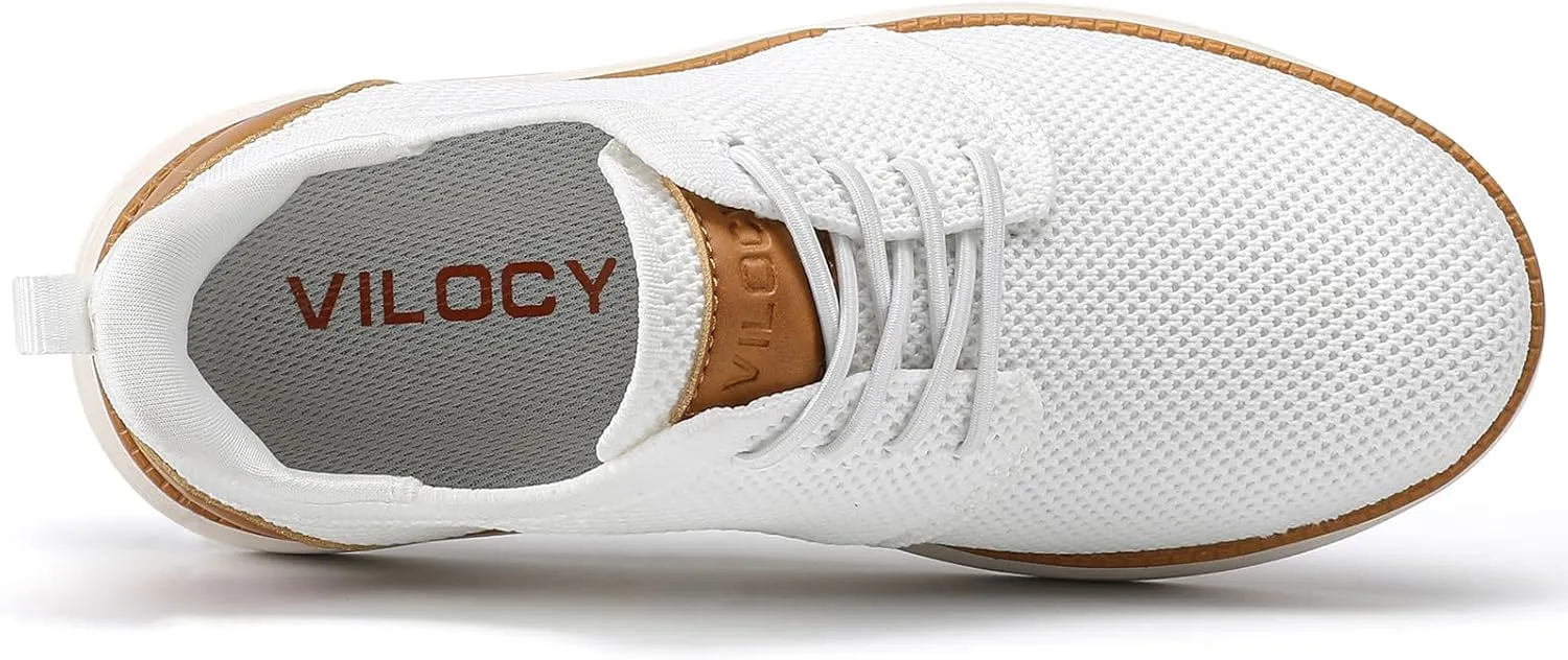 VILOCY Boy's Slip On Casual Dress Sneaker Hands Free Fashion Shoes Comfortable Oxfords Mesh Tennis Breathable School Uniform Formal Church Shoes(Little Kid/Big Kid)
